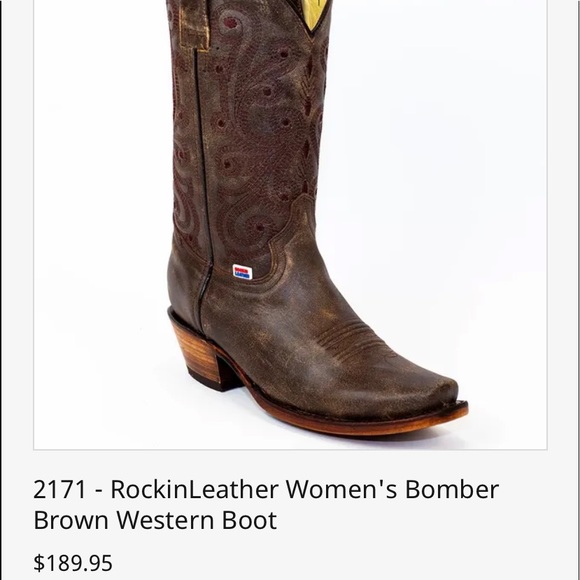 Rockin leather womens western boots - Picture 5 of 5